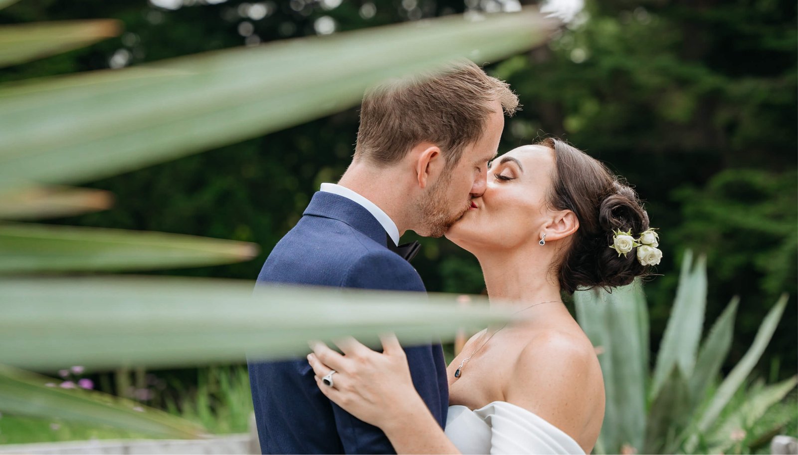 Bride and groom sharing a quiet moment
